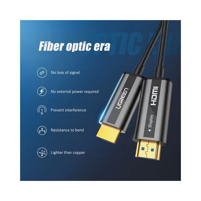 UGREEN HDMI Zinc Alloy Optical Fiber Cable 30m (Black)/50217