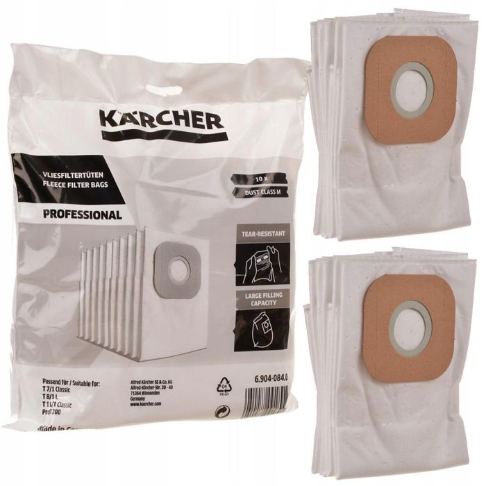 Karcher Fleece filter bags, 10 Piece(s), T 7/1 Classic, T 8/1, T 11/1 Classic (6.904-084.0)